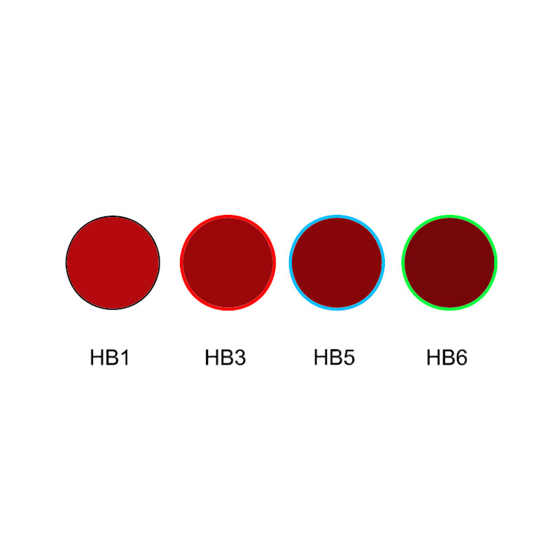 Filtre optique en verre coupé de couleur rouge HB1 HB3 HB5 HB6
