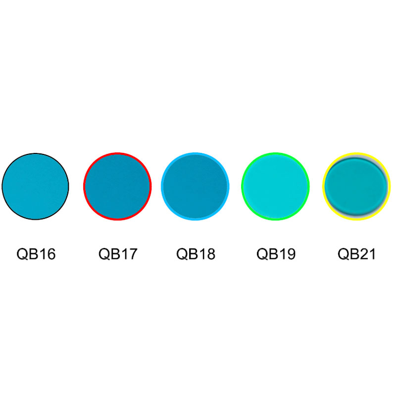 Verre de couleur bleue, filtres de couleur outremer, verre optique QB16 QB17 QB18 QB19 QB20 QB21