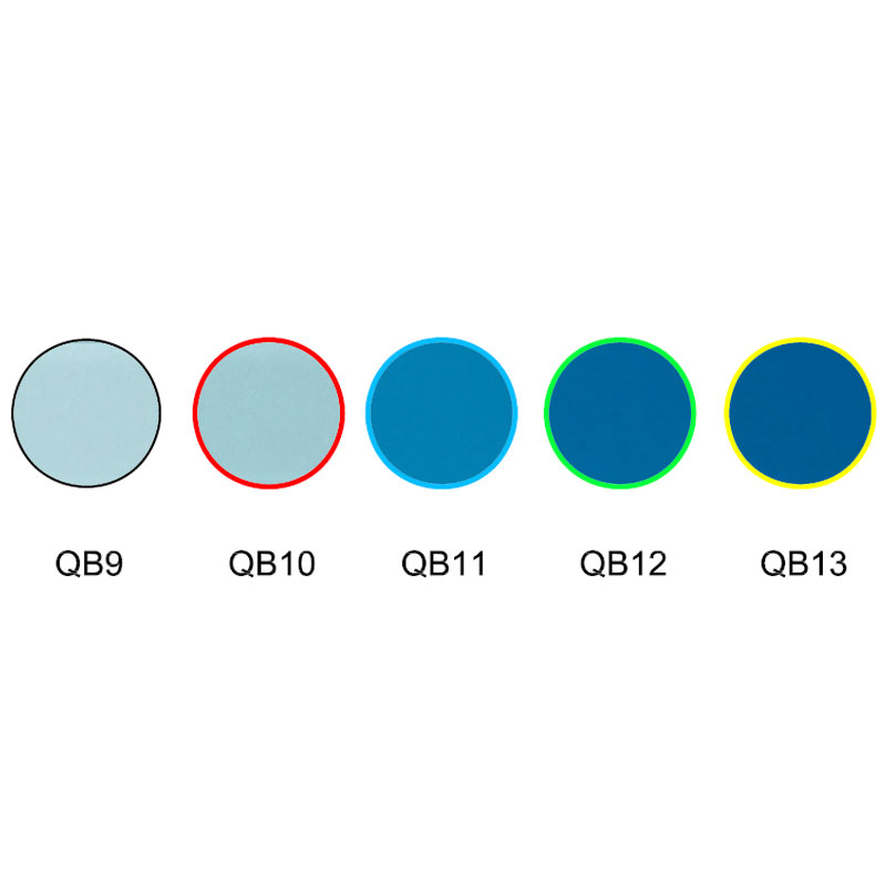 Filtre en verre optique d'absorption de couleur bleue QB9 QB10 QB11 QB12 QB13