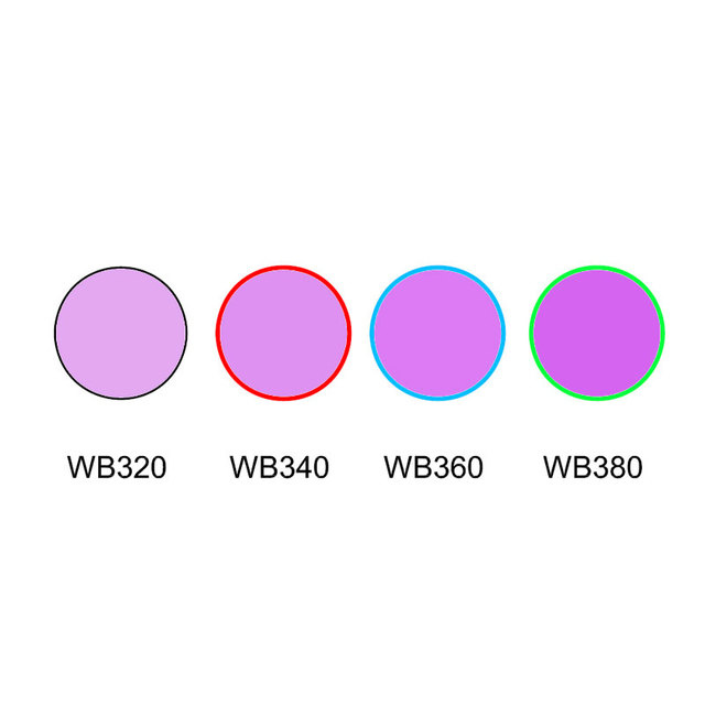 Filtre de coupure verre coloré ultraviolet WB320 WB340 WB360 WB380