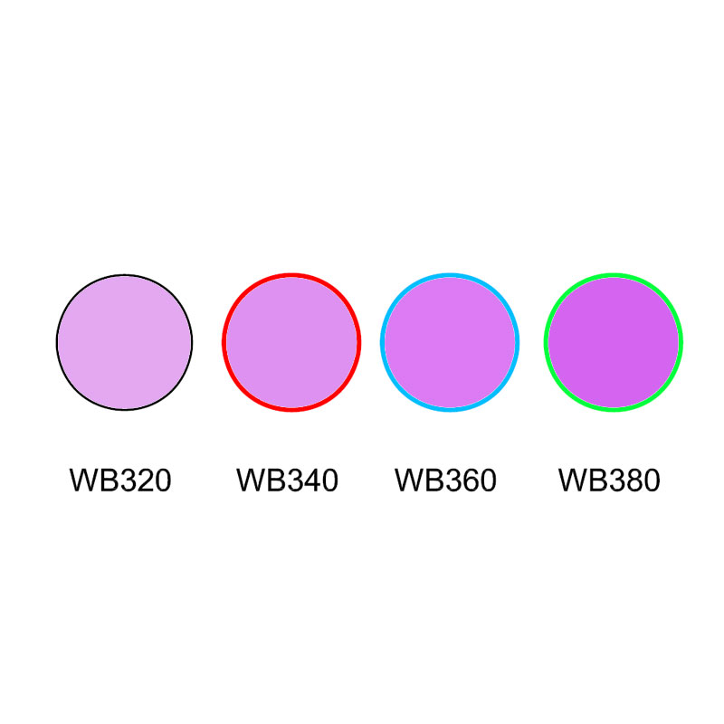 Filtre de coupure verre coloré ultraviolet WB320 WB340 WB360 WB380