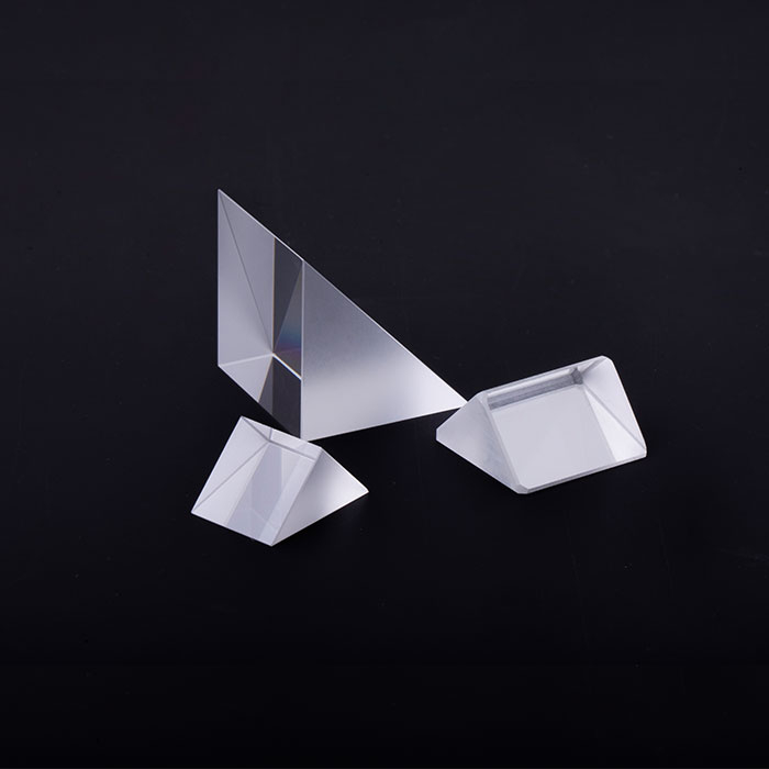 Lentilles de prisme triangulaires optiques en verre, approvisionnement d'usine, prisme triangulaire droit enchevêtrement