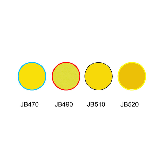 Filtre en verre de couleur jaune, verre doré, JB470, JB490, JB510, JB520